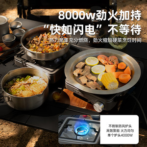 Réchaud de camping à double brûleur Buerk en titane violet, réchaud à gaz portable pour l'extérieur avec allumage, pour 1 à 2 personnes - Product Image 2