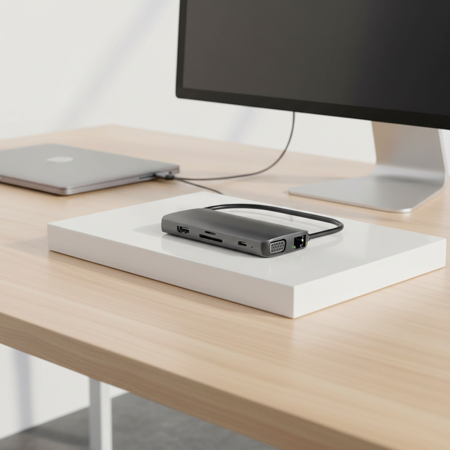OEM ODM Usb c Hub with 4K TV VGA Pd Usb-A RJ45 3.5mm AUX SD TF Port Docking Station Usb Hub Typc c Adapter Splitter for Laptop