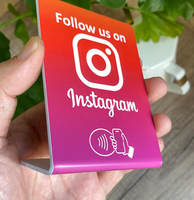 Support Instagram en acrylique tactile personnalisé, panneau de bureau NFC pour les réseaux sociaux, plaque de bureau personnalisée