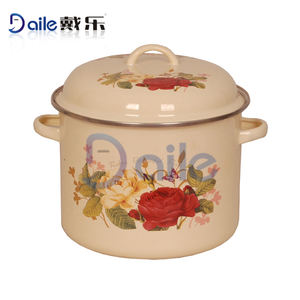 Vente flash : Casserole <span class=keywords><strong>en</strong></span> émail écologique antiadhésive, passe au lave-vaisselle, avec motif floral et couvercle <span class=keywords><strong>en</strong></span> émail - Product Image 2