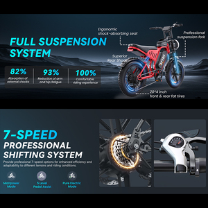 Vélo Électrique DTTZH F6S US WarehouseSales NFC 48V 25AH en Acier Carbone avec Pneus Larges 20 pouces et Panier Exclusif - Product Image 4