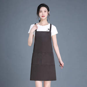 Dark Green <b>Apron</b> One Size Polyester Stain Resistant Workwear For Food Service Restaurants - Product Image 2