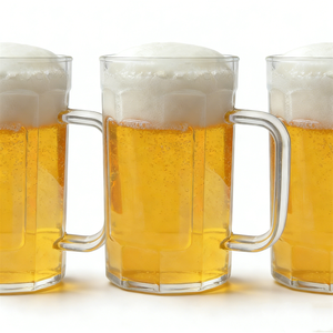 500ml Transparent Plastic Handle Eco-Friendly Beer Mug for Short Film Shooting Bar Prop Clear Handled Beverage Display - Product Image 4