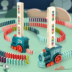 Voitures dominos à monter soi-même pour enfants, jouet avec blocs électriques, son de lumière, bricolage, cadeau d'intelligence pour bricolage - Product Image 2