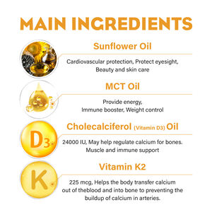 OEM Haute Vitamine Liquide K2 D3 Gouttes Sublinguales Booster d'Énergie Vitamine D3 K2 Gouttes Complément Alimentaire avec Oméga 3 Huile de Mct - Product Image 4