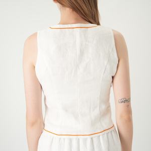 Ensemble 2 pièces pour femmes, haut sans manches en coton 100% confortable à col en V, short, sur mesure OEM - Product Image 6