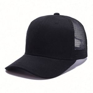 Casquettes de baseball en maille à logo personnalisé, couleur unie, visière incurvée, livraison rapide en gros - Product Image 3