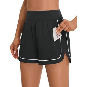 Shorts Deportivos FOXA para Mujer, Cintura Alta de 2.5 Pulgadas, Shorts para Correr con Bolsillo con Cierre, Ropa Deportiva para Gimnasio - Product Image 1
