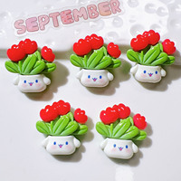 Patch en résine fait main crème colle bricolage pour enfants étui de téléphone portable cheveux chaussures accessoires Panda Pot de fleur acrylique plastique Lucite perles