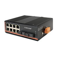 Commutateur industriel 2 ports SC, fibre optique simple, 8 RJ45, transmission 100M 20km, alimentation double DC12-52V, rail DIN, commutateur réseau industriel