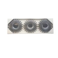 Ensemble de miroirs muraux 3-en-1 multi-motifs en plastique ajouré, style Art Déco de luxe, ton bronze rétro, pour appartement et salon