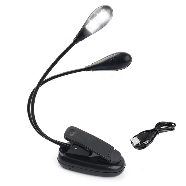 Clip on Dual LED 2 Arms Music Stands Reading E-book Light for AMAZON Kindle / Books, Music Stand and Laptops Etc