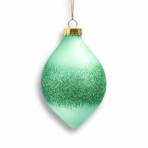 BSCI SMETA Factory Hand Blown Glass Teardrop Christmas Ornament Custom Color Glitter Tree Decoration