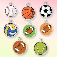 Gantungan Kunci LED Bola Olahraga Kartun Grosir Cetak UV Gantungan Kunci LED Religius Sepak Bola Bola Basket Akrilik Tempat Kunci Olahraga