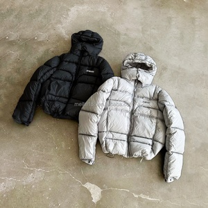 Custom Winter Fashion Vintage Padded Puffer Jacket Oversized Detachable Ultra <b>Light</b> <b>Duck</b> Coat Bubble Fluffy Puffer Down Jackets - Product Image 1