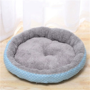 Großhandel Rundes Fleece-Haustierbett Rutschfester Boden Warmes Fleece Abnehmbarer Bezug Einfarbiges Muster für Hunde Katzen Reisefreundlich - Product Image 4