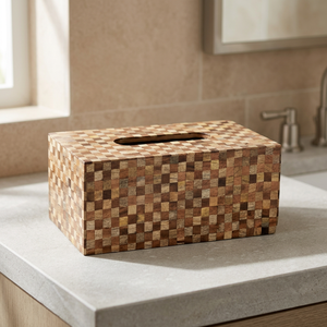 B.S. INTERNATIONAL BS-0325 - Dispensador de pañuelos de lujo con incrustaciones de madera, estilo americano, hecho a mano, impermeable, para colgar - Product Image 1