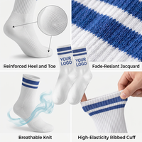 Chaussettes de sport en coton jacquard personnalisées OEM, design tendance, tricot élastique, confortables et respirantes, pour hommes et femmes