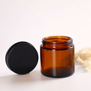Modelo más vendido en el <span class=keywords><strong>mercado</strong></span> 5g/15g/20g/30g/100g/200g Frasco redondo de crema de vidrio ámbar Frasco cosmético recargable con tapas de rosca de metal - Product Image 5