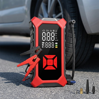 Démarreur de voiture portable avec compresseur d'air 12V 8000mAh 4000A, affichage numérique, outil d'urgence pour voiture, moto, vélo