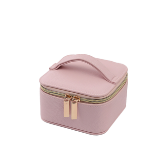 Customized Logo Luxury Handheld PU Leather Travel Ring Jewelry Container Earring <b>Necklace</b> Gift Wrap Storage Bag Jewelry <b>Box</b> - Product Image 1