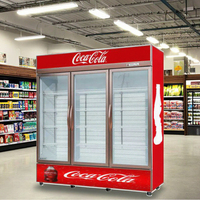 Refrigerador Comercial Unitech de 650L con Enfriamiento Directo, Congelador Vertical para Bebidas, Puerta de Vidrio Simple o Doble, Exhibición Vertical