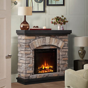 Cheminée électrique classique à encastrer avec manteau en polystone, télécommande, thermostat réglable, 1500W/2000W, 25-30 m² - Product Image 2