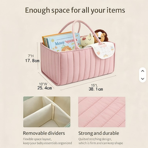 Cesta Organizadora de Pañales Acolchada de Gran Capacidad Personalizada para Bebés Recién Nacidos - Product Image 4