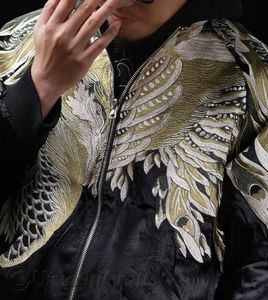 Custom Sakura Embroidery Legendary Creatures <b>White</b> Tiger Reversible Sukajan Souvenir Luxury Satin Baseball <b>Jacket</b> for Men's Bulk - Product Image 2