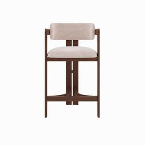 Taburetes de Madera Maciza de Diseño Nórdico Moderno JP, Tapizados en Tela, para Cocina y Barra, Cómodos - Product Image 1