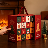 Boîte de calendrier de l'avent de Noël de luxe à 24 tiroirs pour produits de soin de la peau, emballage cadeau pour boutique en ligne