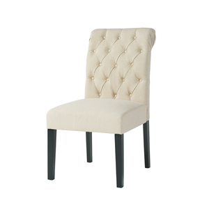 Chaises de salle à manger modernes et convertibles, pieds en bois, tissu en lin, chaises de salle à manger de luxe, lot de 2 pour appartement - Product Image 5