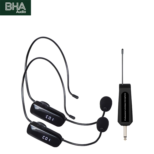 BHA TS-07 Wireless Headset  Microphone Teacher Amplifier Noise Reduction Ear-mounted UHF Adjustable Frequency Wholesale Price