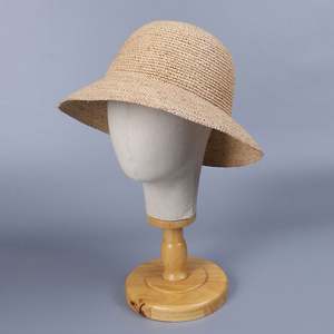 Sombrero de Pescador de Rafia Tejido a Mano de Alta Calidad y Elegante para Mujer, con Ala Ancha, para Playa y Protección Solar - Product Image 2