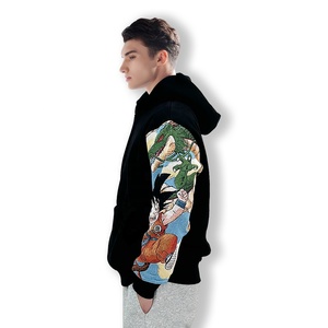 Servizio ODM e OEM Felpa Pullover Personalizzata <span class=keywords><strong>Anime</strong></span> in Stile Arazzo con Tessuto Jacquard Intrecciato e Cappuccio Cucito a Manica Rapida - Product Image 3