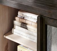 Console multimédia en bois de style américain moderne, console multimédia en verre de chêne français contemporain