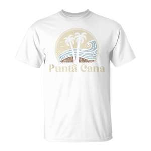 T-shirt vintage palmiers de Punta Cana République Dominicaine Mode Plage Vêtements Promotionnels Premium - Product Image 1