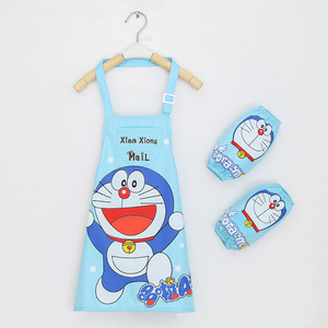 Pintura transpirable para niños, arte para niños, cocina acogedora, patrón de animales, babero, delantal para limpiar mangas de velcro - Product Image 3