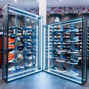 Tùy chỉnh Thương hiệu giày sang trọng Boutique tất cả các loại đồ đạc Kim Loại hiển thị mô-đun & Made-to-order cho không gian bán lẻ cao cấp - Product Image 1