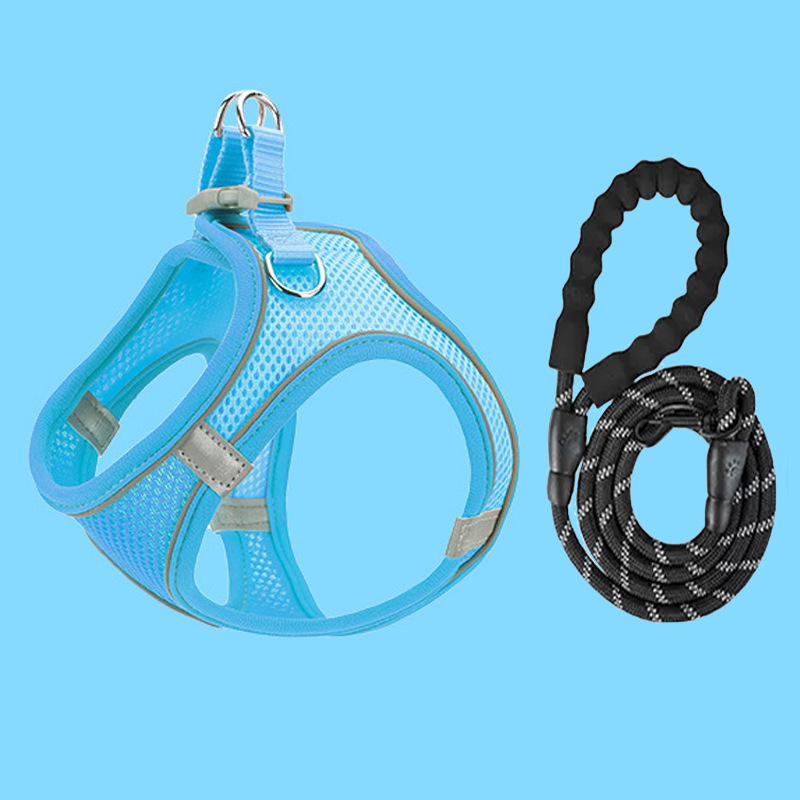 Corde noire réfléchissante anti-étirement améliorée bleu clair de 1,5 m