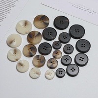 Bouton en résine imitation corne de luxe, bouton à 4 trous pour manteau et costume en laine, boutons durables à motif écaille de tortue