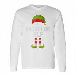 Camiseta de manga larga navideña familiar a juego con diseño de elfo soltero para fiesta de pijamas en grupo - Product Image 2