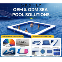 Piscina Inflable Comercial Profunda con Plataforma de Red para Resort, Lago o Club, OEM