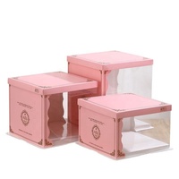 Boîte cadeau transparente pour fleurs, nouveau style, avec pelliculage brillant/mat, papier artistique, qualité alimentaire, recyclable, taille personnalisable, boîte à gâteau
