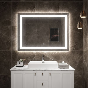 Miroir de salle de bains IP44 éclairé par LED avec désembueur au design moderne pour appartement et villa - Product Image 2