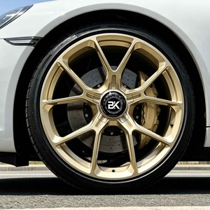Rines BZY Forjados 5x130 para <span class=keywords><strong>Porsche</strong></span> 911 991 992 997 GT2 <span class=keywords><strong>GT3</strong></span> <span class=keywords><strong>RS</strong></span> 718 <span class=keywords><strong>Carrera</strong></span> de 19, 20 y 21 Pulgadas, Aleación Ligera Dorada, Estilo Racing - Product Image 4