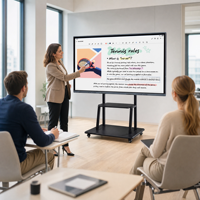 Grand tableau blanc interactif intelligent 4K de 55, 65, 75 pouces, écran tactile multipoint, tableau numérique pour l'enseignement, écran de conférence
