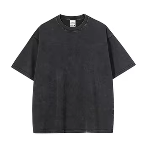 T-shirt da <span class=keywords><strong>Uomo</strong></span> di Alta Qualità Stile Y2K Hip Hop Streetwear, 100% Cotone, Motivo Tinta Unita Ricamato, Taglia Molto Grande, Vestibilità Ampia Lavorata a Maglia - Product Image 1