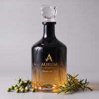 Groothandel 730ml Super-flint fles decanter aangepaste kleur logo verpakking doos lege fles sterke drank whisky brandewijn fabriek OEM