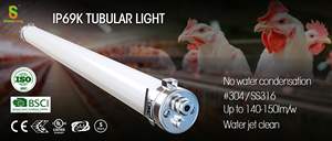 Lumière LED pour ferme sans scintillement, dimmable DALI, IP69K, Rancher Triproof, 36W, aluminium+PC, 5000K, lumière du jour, pour le bien-être du bétail - Product Image 3